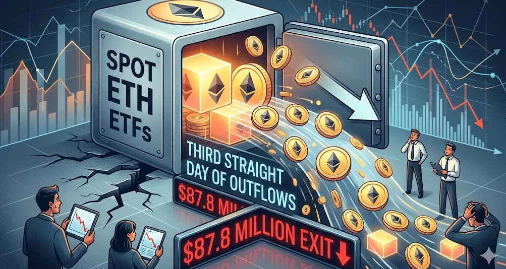 Sinyal Waspada Institusi: ETF Ethereum Spot Alami Arus Keluar Tiga Hari Berturut-turut, $87,8 Juta Keluar dari Pasar di Tahun 2026