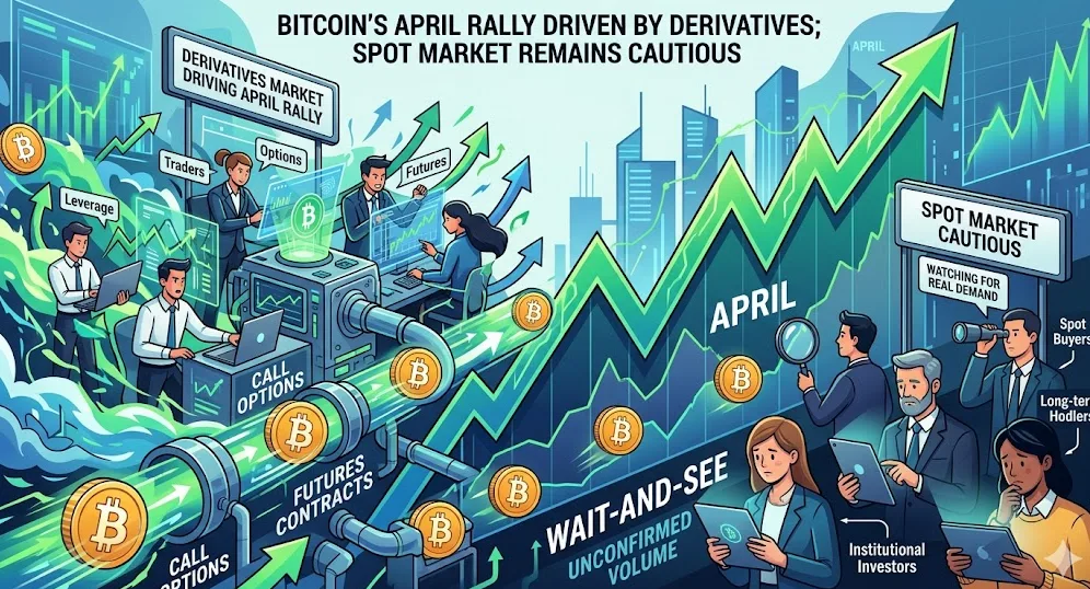 Reli Derivatif: Bitcoin Melonjak di April Namun Pasar Spot Tetap Waspada, Pertegas Kedaulatan Struktur Pasar Berjenjang