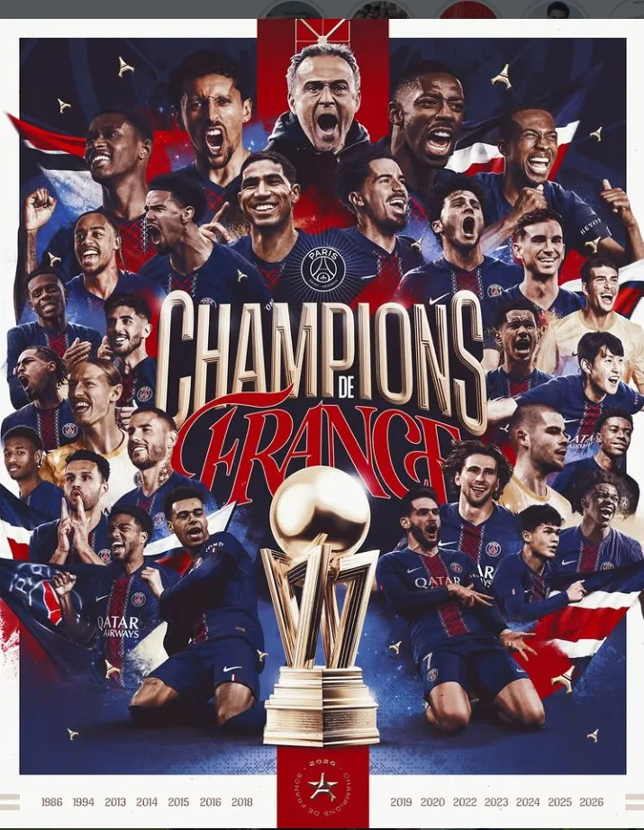 PSG Rebut Gelar Ligue 1 ke-14: Musim Terberat di Era Luis Enrique, Hajar Lens di Kandang Sendiri