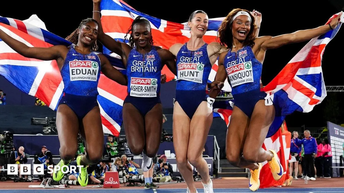 Amy Hunt Kunci Hattrick Emas, Inggris Dominasi Estafet 4x100m di Kejuaraan Eropa