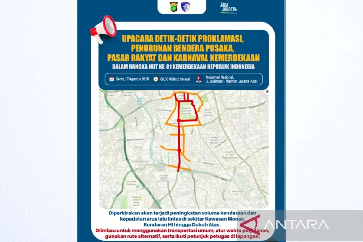 HUT ke-81 RI: Polda Metro Siapkan Kantong Parkir dan Rekayasa Lalin, Warga Diimbau Beralih ke Transportasi Umum