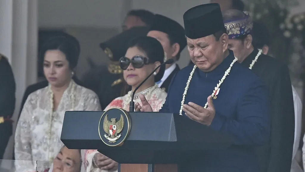 Prabowo Pimpin Doa Bersama untuk Korban Gempa NTT di Tengah Perayaan HUT ke-81 RI