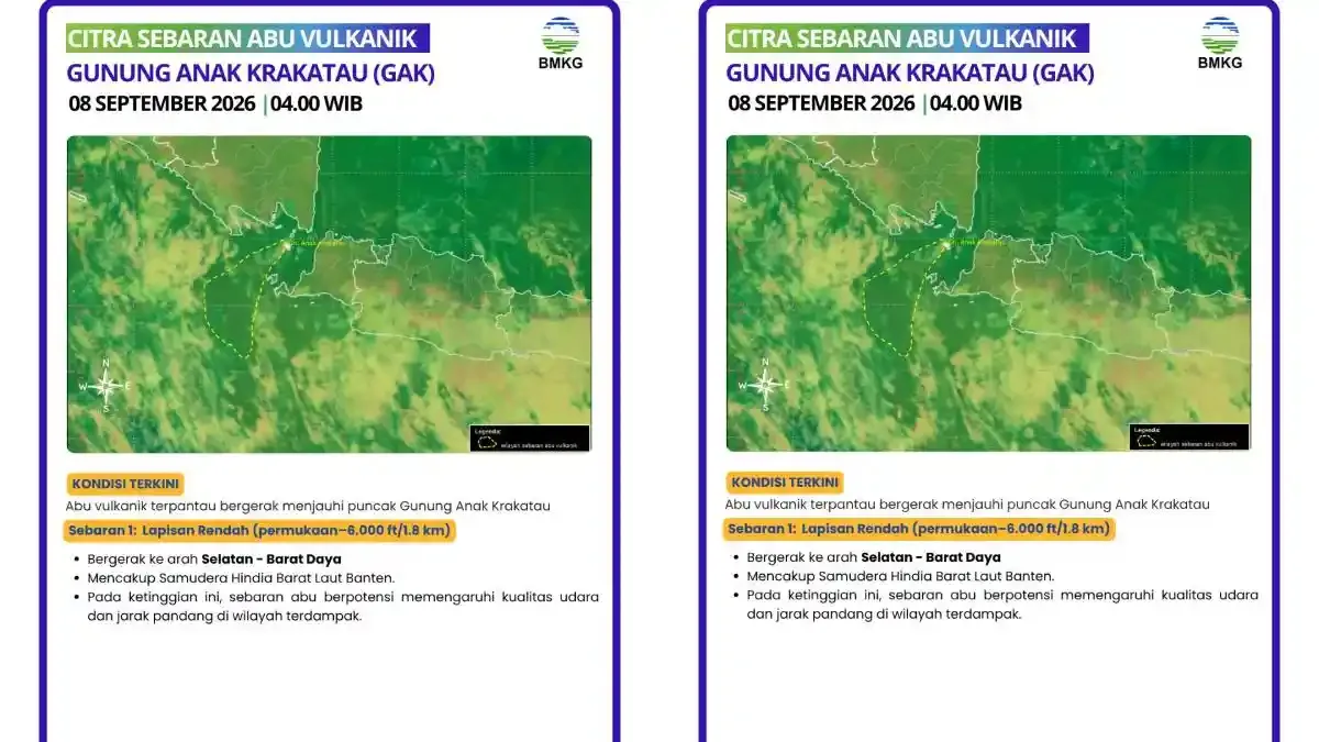 Abu Vulkanik Anak Krakatau Menjauh ke Samudra Hindia, Aktivitas Erupsi Masih Berlanjut