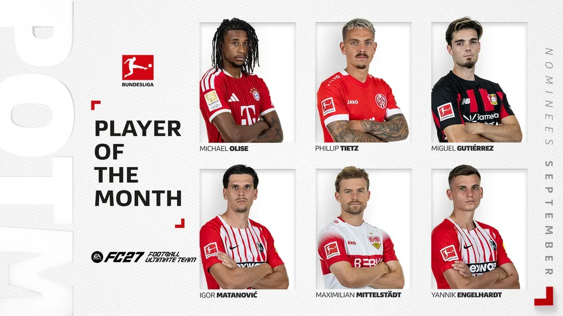 Enam Nama Bersaing Rebut Gelar Pemain Terbaik Bundesliga September 2026