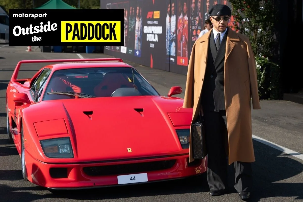Lewis Hamilton Pamer Outfit Monza dan Ferrari F40 Restorasi, Simbol Baru Gaya Pembalap