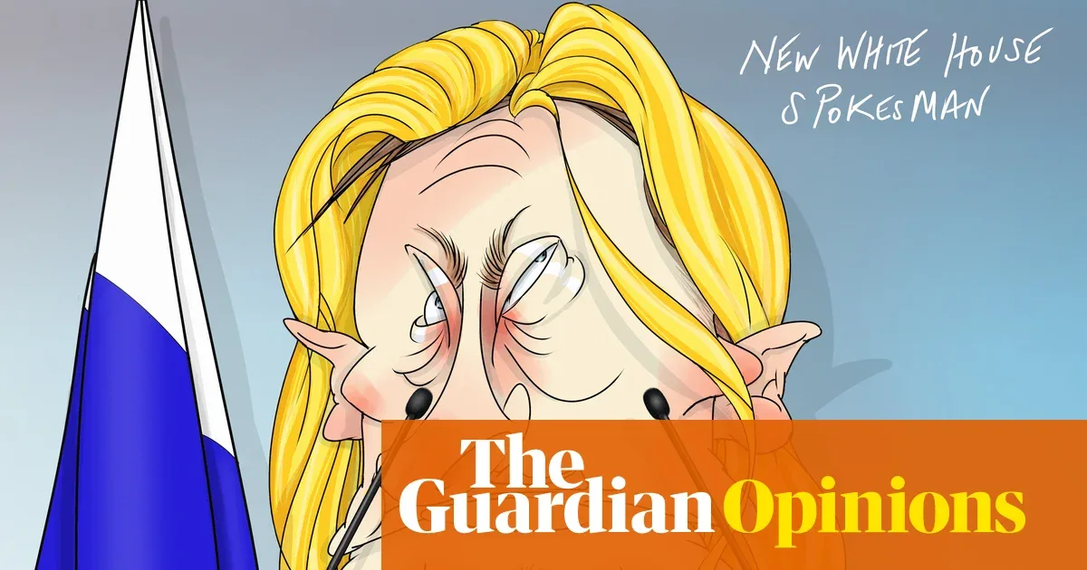 Guardian Cartoon Highlights Putin's Shadow Over White House Press Secretary's Chair